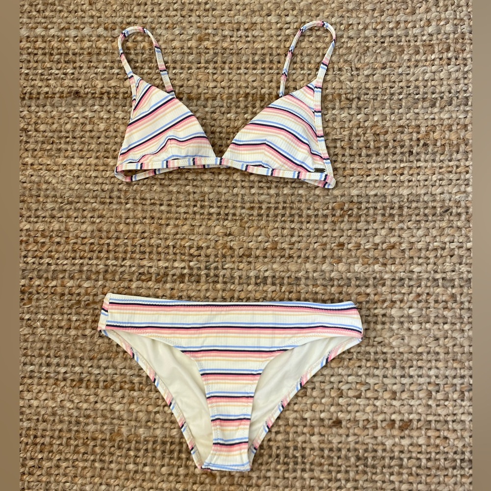 Rip curl striped bikini set